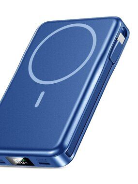 Magnetic Portable Charger, 10000mAh Power Bank, 5 in 1 Portable Charger with Bui